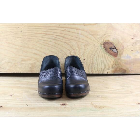 Dansko Clogs 38 Womens Sz 7.5 Mavis Black Shoes Mules Slip on Heels - Picture 2 of 7